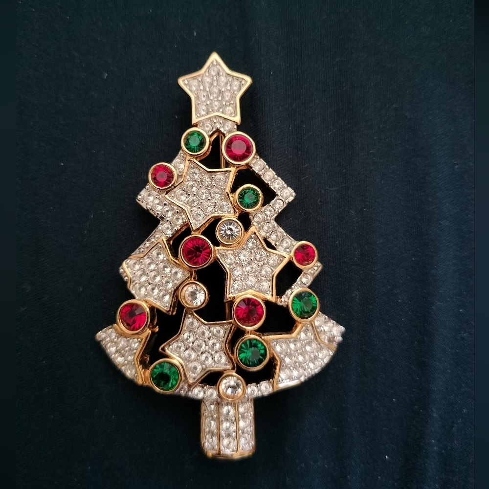 Swavarski Christmas Tree Brooch